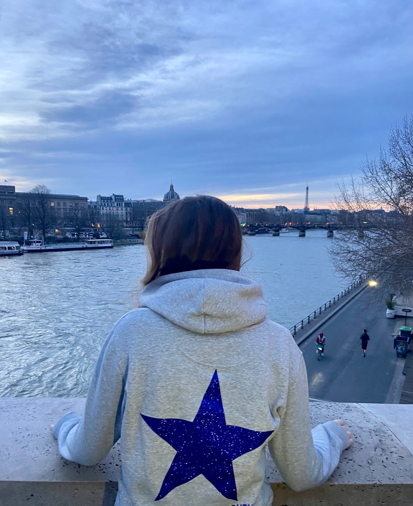 AMIE HOODIE GLITTER STAR BLUE