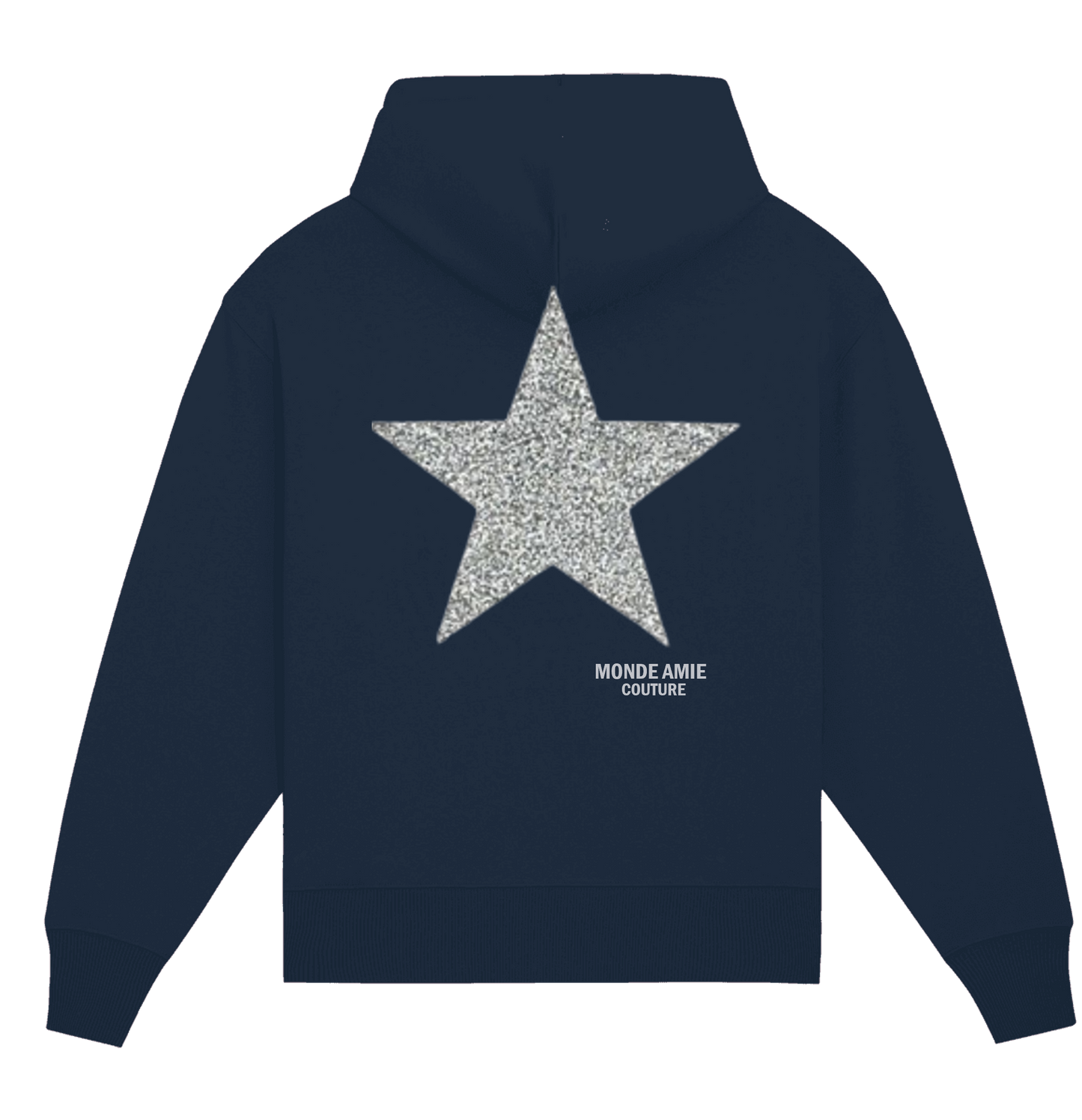 @AMIE HOODIE GLITTER STAR SILVER